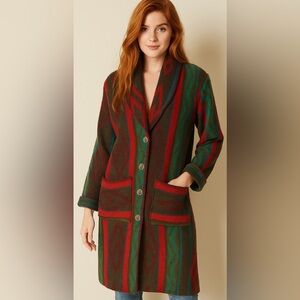 Vintage‎ Miller Stockman Southwestern Wool Coat Aztec Pattern Long Boho Jacket